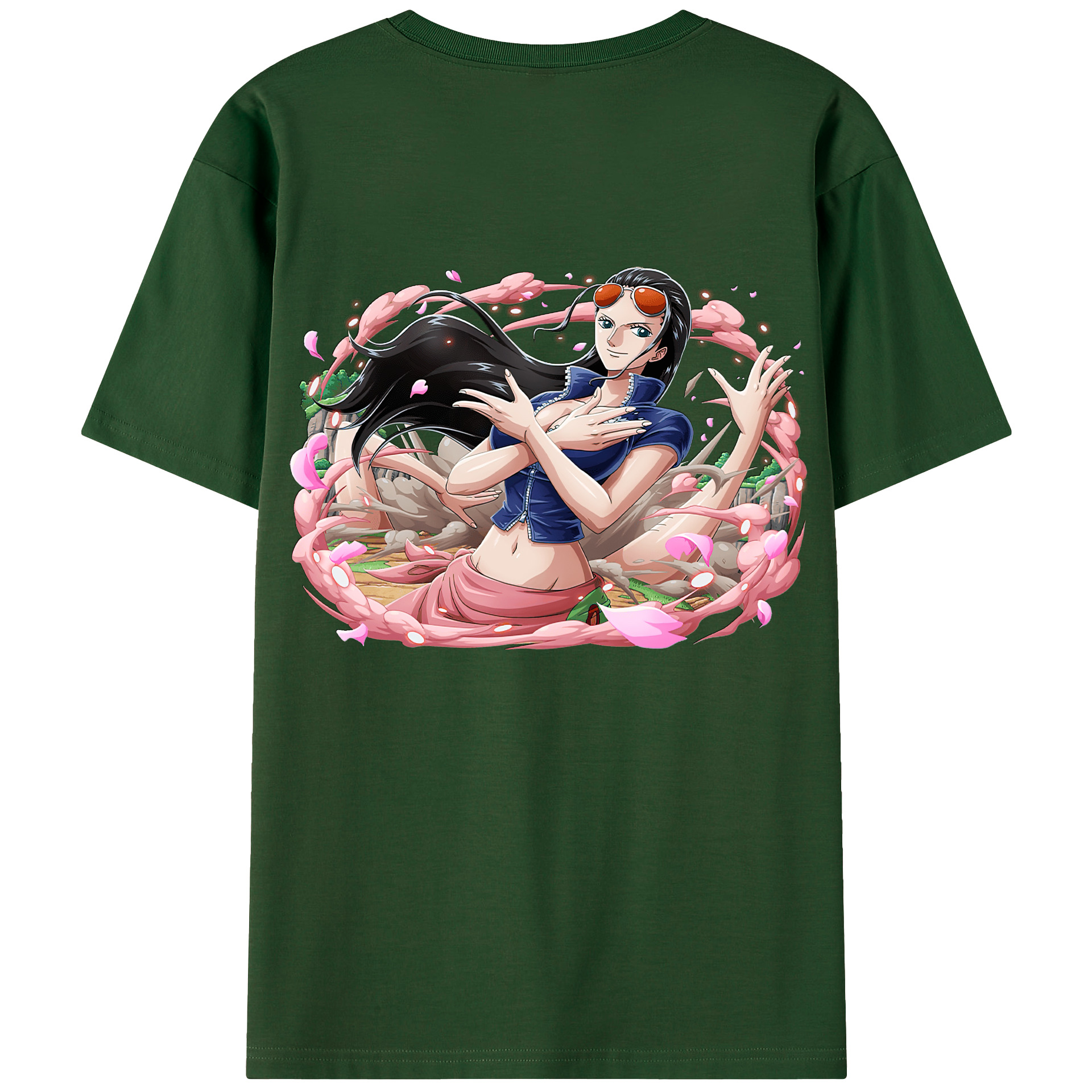 ワンピース ニコ・ロビン ONE PIECE Nico Robin 綿100％半袖Tシャツ（背面プリント）